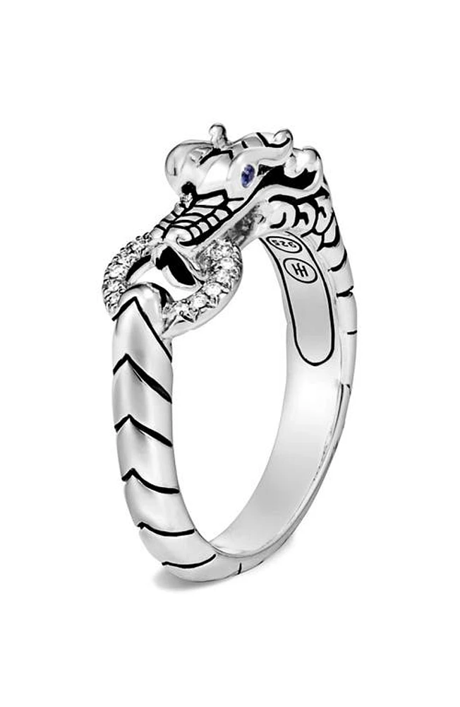 John Hardy Legends Naga Silver Diamond Ring in Diamond/Silver at Nordstrom