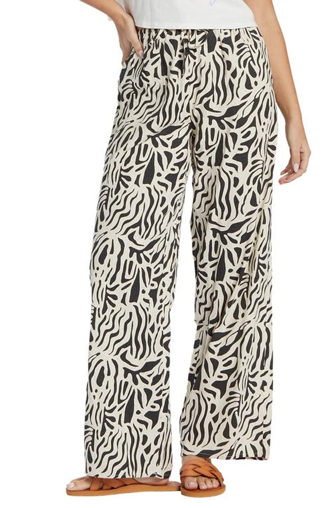 'Billabong Summer Side Collection La Cala Wide Leg Drawstring Pants Black Sands at Nordstrom,