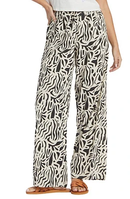 'Billabong Summer Side Collection La Cala Wide Leg Drawstring Pants Black Sands at Nordstrom,