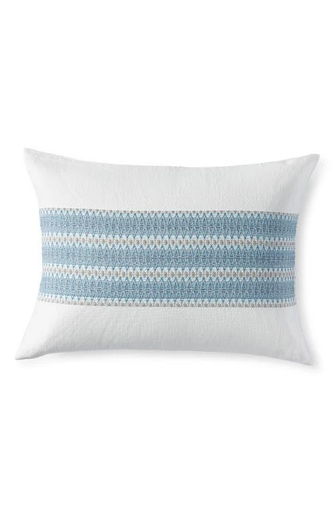 Coyuchi Coast Organic Cotton Sham in Marine W/grays at Nordstrom, Size Euro