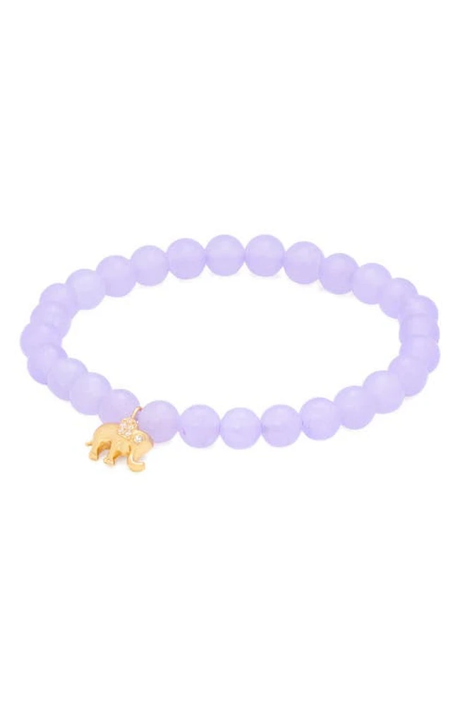 Kate Spade New York rainbow joy elephant charm stretch bracelet in Gold/purple at Nordstrom