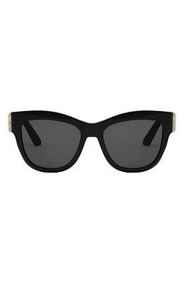 DIOR 30Montaigne B41 54mm Butterfly Sunglasses in Shiny Black /Smoke at Nordstrom