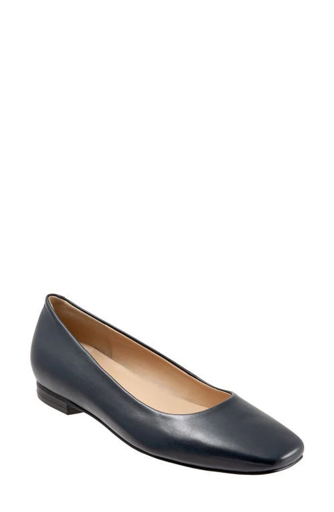 Trotters Honor Flat - Multiple Widths Available Navy Leather at Nordstrom,