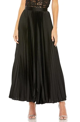 Mac Duggal Pleated Satin Skirt Black at Nordstrom,