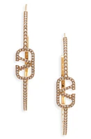 Valentino Garavani VLOGO Crystal Pavé Hoop Earrings in Mh5 Oro 18/Crystal at Nordstrom