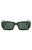 'Fendi Diagonal 51mm Rectangular Sunglasses in Shiny Dark Green /Green at Nordstrom