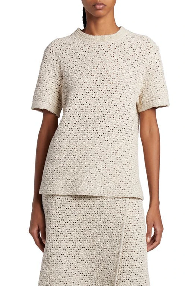 Bottega Veneta Cotton Crochet Sweater Bone/Cloud at Nordstrom,