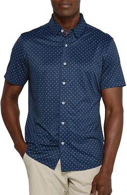 7 Diamonds Alfie Dot Print Short Sleeve Performance Button-Up Shirt at Nordstrom,