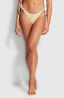 Seafolly Rio Side Tie Bikini Bottoms Ecru at Nordstrom, Us