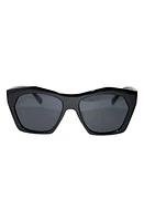 Fifth & Ninth Clara 50mm Polarized Small Geometric Sunglasses in Black/Black at Nordstrom