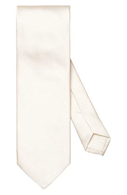 Eton Solid Herringbone Silk Tie in Natural at Nordstrom