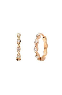 Sethi Couture Eleanor Diamond Huggie Hoop Earrings in Rose Gold at Nordstrom