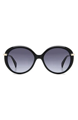 rag & bone 56mm Gradient Round Sunglasses in Black/Grey Shaded at Nordstrom