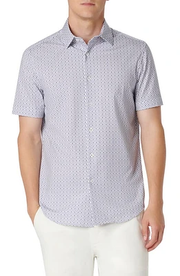 Bugatchi Miles OoohCotton Geometric Short Sleeve Button-Up Shirt at Nordstrom