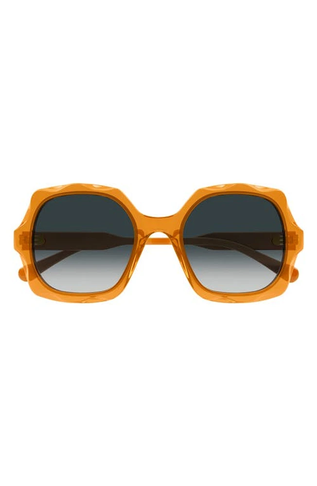 Chloé 53mm Square Sunglasses in Orange at Nordstrom