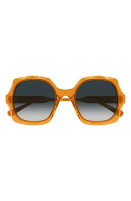 Chloé 53mm Square Sunglasses in Orange at Nordstrom