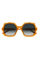 Chloé 53mm Square Sunglasses in Orange at Nordstrom