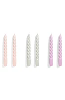 HAY Spiral 6-Pack Assorted Candles in Light Rose Light Grey Lilac at Nordstrom