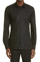 ZEGNA Slim Fit City Button-Up Shirt in Black at Nordstrom, Size 44 Eu