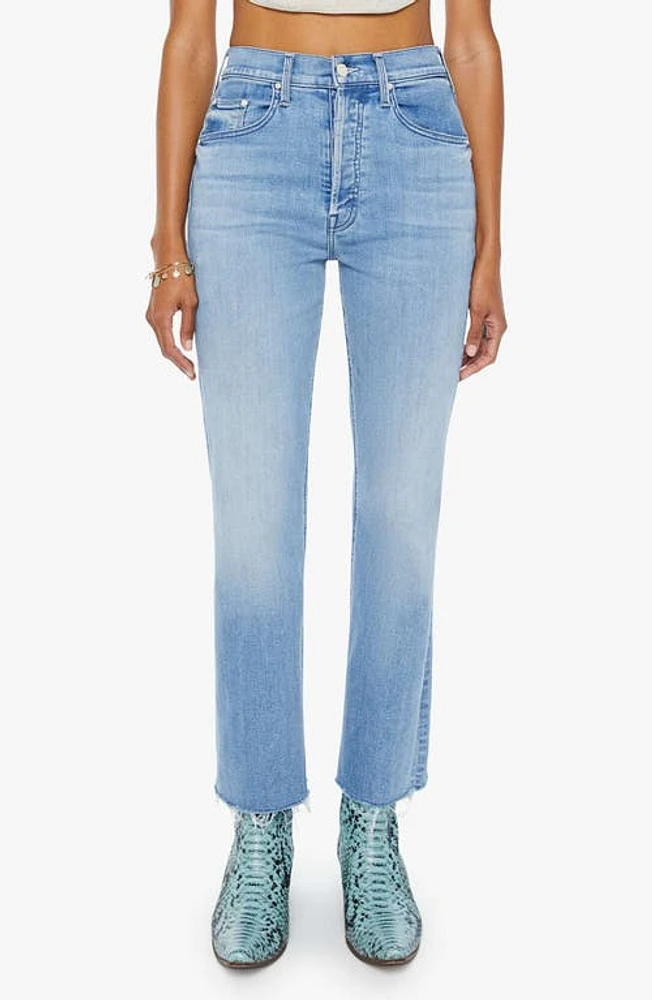 MOTHER The Tripper High Waist Fray Hem Ankle Jeans All Over Map at Nordstrom,