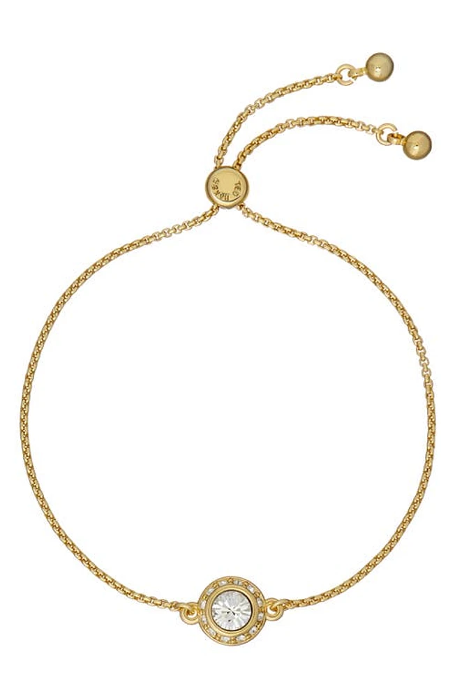 Ted Baker London Soleta Solitaire Crystal Slider Bracelet in Gold Tone Clear Crystal at Nordstrom