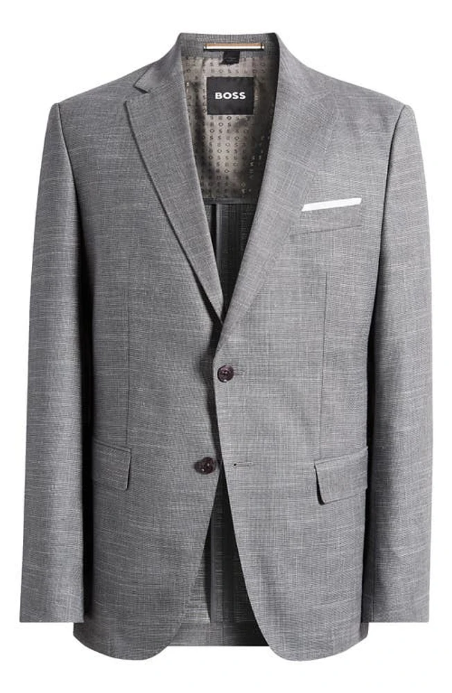 BOSS Hutson Virgin Wool Blend Sport Coat Silver at Nordstrom,