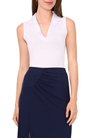 halogen(r) Mixed Media Notch Collar Sleeveless Top at Nordstrom,