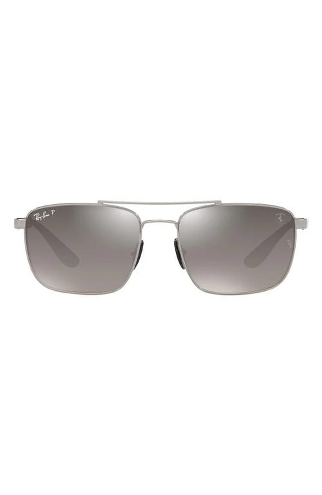 Ray-Ban 58mm Gradient Polarized Square Sunglasses in Gunmetal at Nordstrom