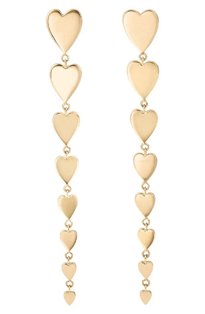 Lana Graduating Dangle Heart Earrings in Yellow at Nordstrom