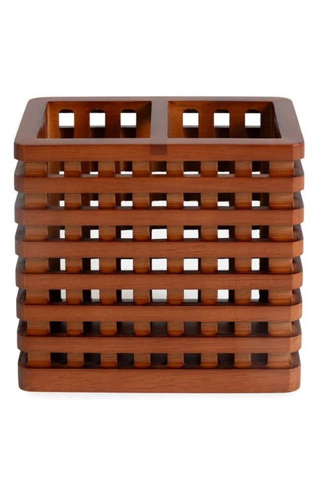 Kassatex Osaka Acacia Wood Toothbrush Holder in Medium Brown at Nordstrom