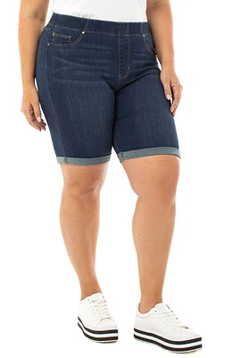 Liverpool Chloe Roll Cuff Denim Bermuda Shorts at Nordstrom,