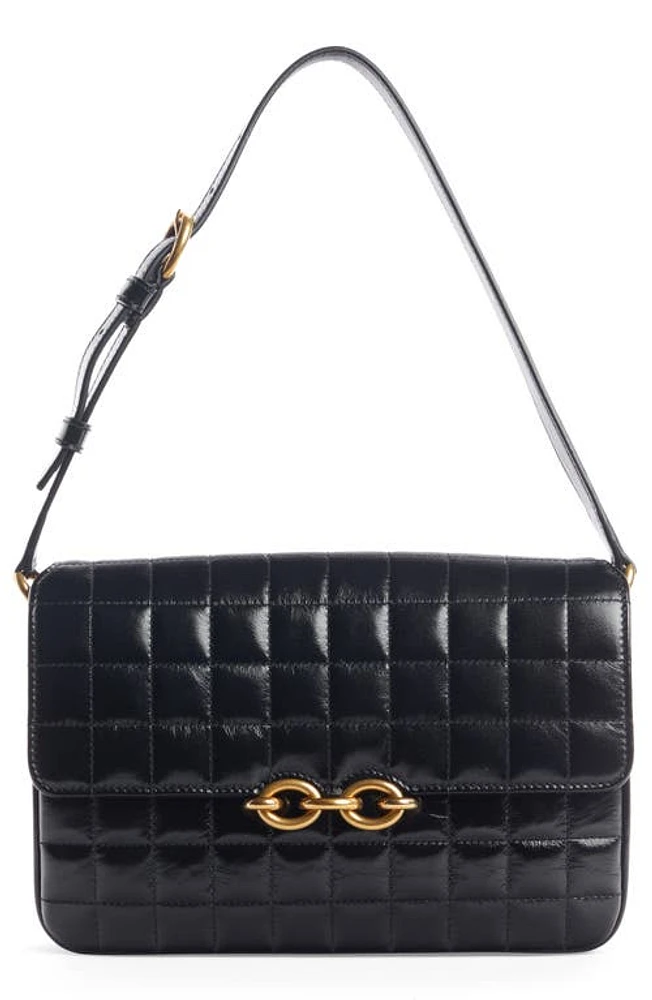 Saint Laurent Le Maillon Quilted Leather Shoulder Bag in Nero at Nordstrom