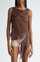 Paloma Wool Sato Asymmetric Silk Top Brown at Nordstrom,