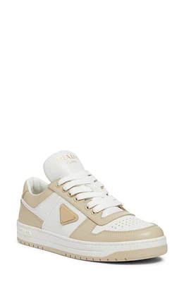 Prada Downtown Logo Low Top Sneaker Bianco/Deserto at Nordstrom,