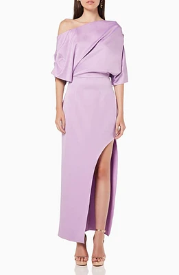 Elliatt Andrea One-Shoulder Satin Gown Lilac at Nordstrom,