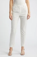 Tahari ASL Shannon Straight Leg Pants Ivory Black at Nordstrom,