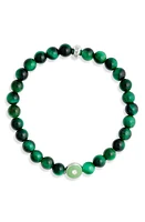 Anzie Jac + Jo Soul Green Tiger's-Eye Beaded Stretch Bracelet at Nordstrom, Size 7.5