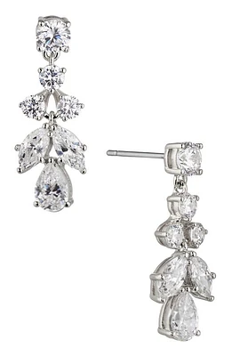 Nadri Cubic Zirconia Cluster Drop Earrings in Rhodium at Nordstrom