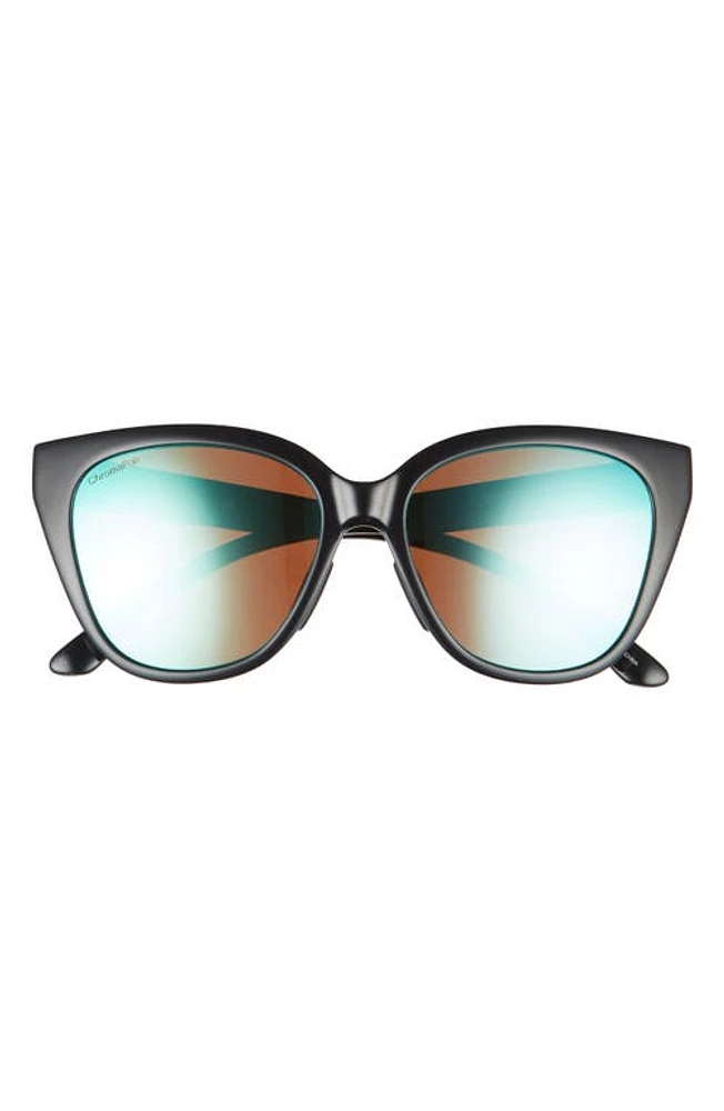 Smith Era 55mm ChromaPop Polarized Cat Eye Sunglasses in Black/Chromapop Opal at Nordstrom