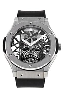 Watchfinder & Co. Hublot Preowned 2013 Classic Fusion Skeleton Rubber Strap Watch, 45mm in Black/Grey at Nordstrom