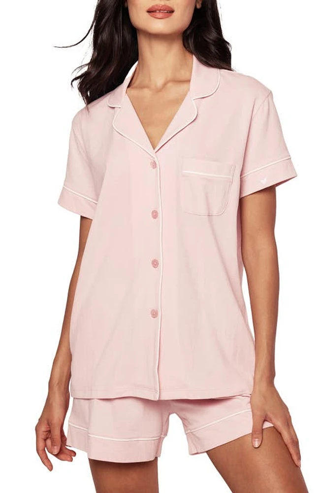 Petite Plume Luxe Pima Cotton Short Pajamas in Pink at Nordstrom, Size X-Large