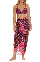 Trina Turk Scarf Print Cover-Up Pareo in Pink at Nordstrom