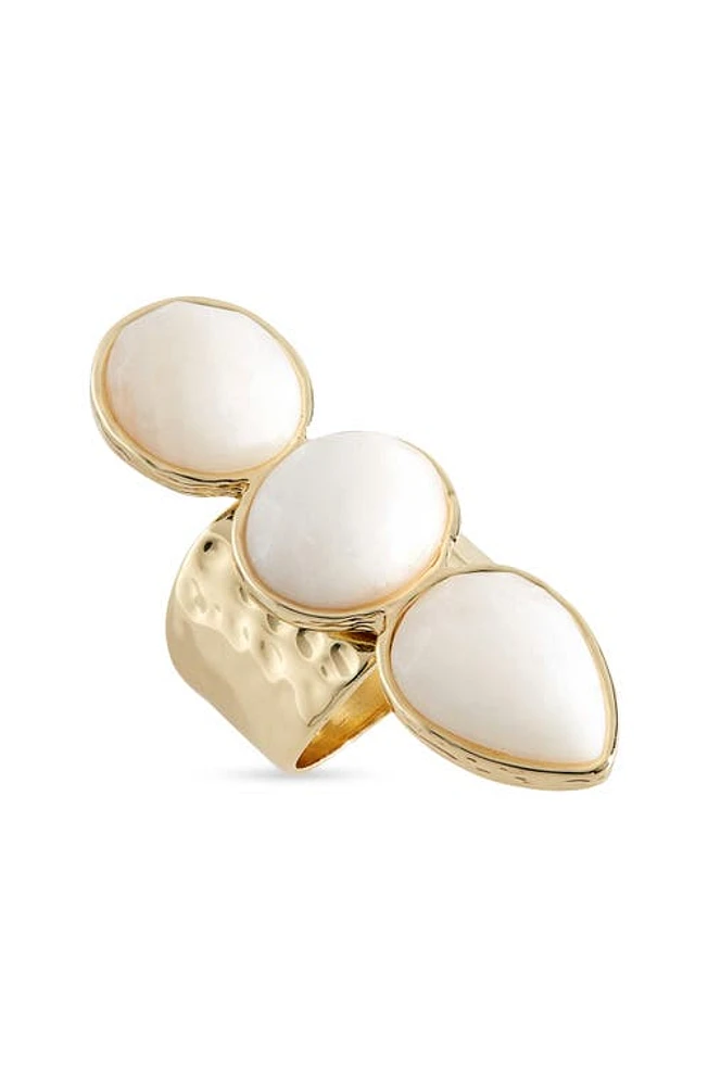 Nordstrom Three-Stone White Jade Ring White- Gold at Nordstrom,