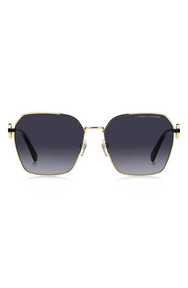 Marc Jacobs 58mm Gradient Square Sunglasses in Gold Black/Grey Shaded at Nordstrom