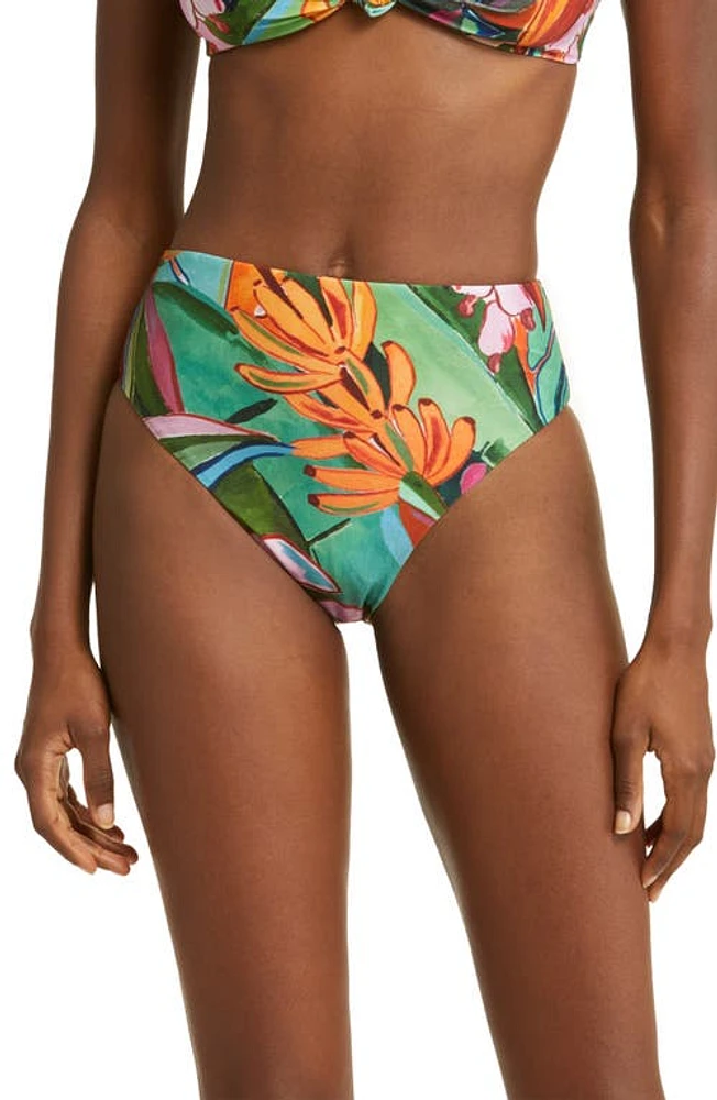 FARM Rio Banana Foliage Bikini Bottoms Green Multi at Nordstrom,