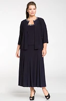 Alex Evenings Beaded Dress & Jacket Navy at Nordstrom,