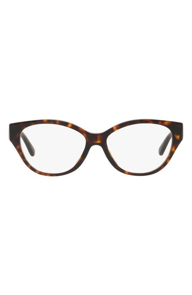 Tory Burch 53mm Cat Eye Optical Glasses in Dark Tortoise at Nordstrom