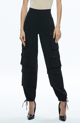 Alice + Olivia Olympia Mr. Baggy Cargo Pants Black at Nordstrom,