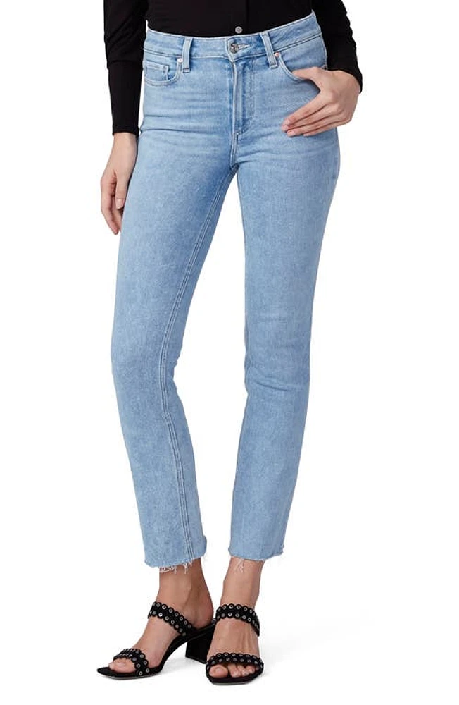 PAIGE Cindy Raw Hem Ankle Straight Leg Jeans in Park Ave at Nordstrom, Size 25