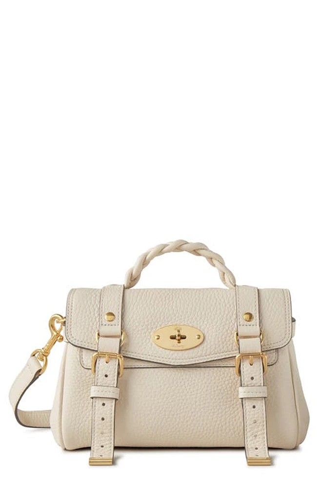 Mulberry Mini Alexa Leather Satchel in Eggshell at Nordstrom